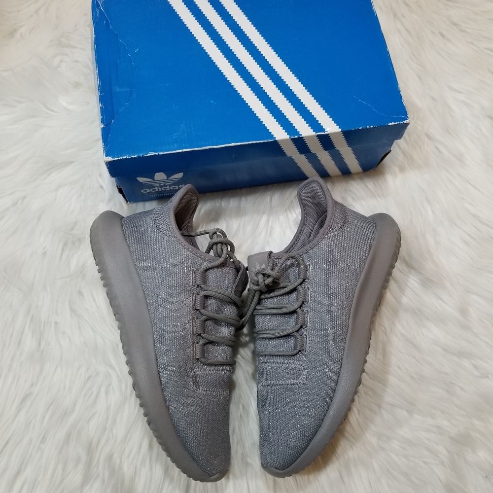 Adidas Tubular Shadow Sneakers Color Gray With Silver Glitter SIZE 8 Women..... - Picture 3 of 10